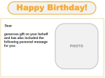 An example of a two column eCard with an image on the right.